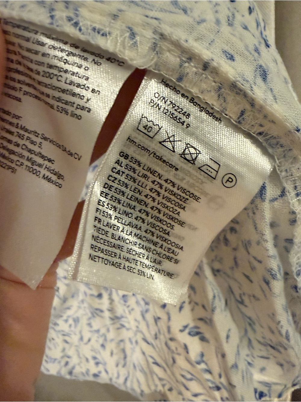 New H&M Linen Blend Floral Top M - Picture 3 of 4